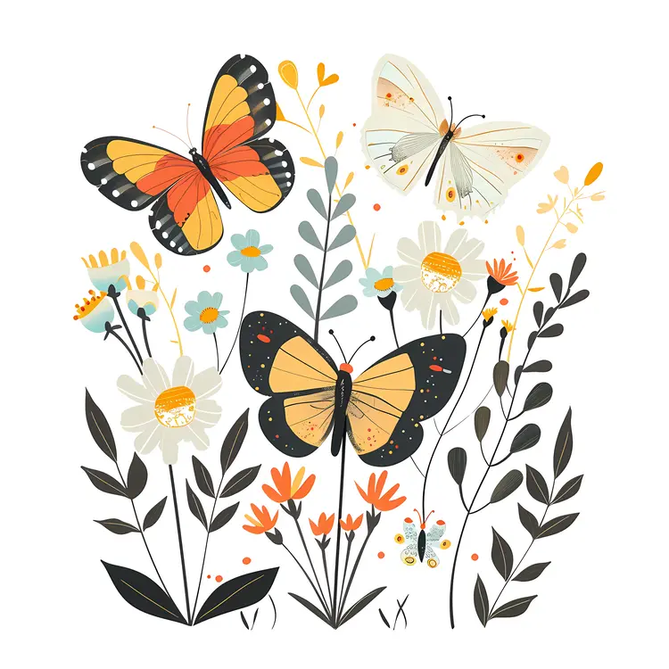 Butterflies and Flowers