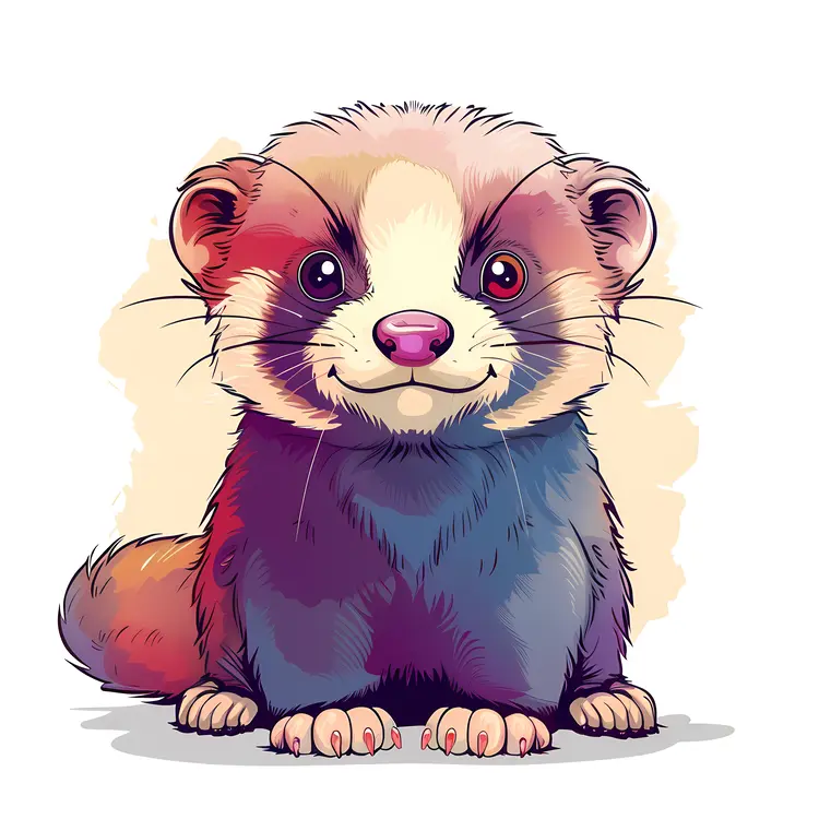 Cute Ferret Illustration