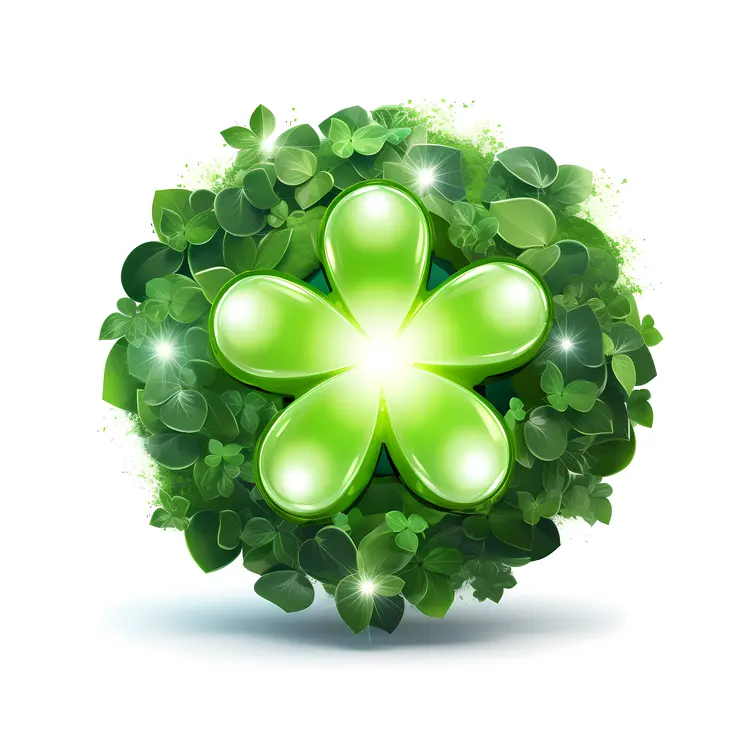 Green Clover Sphere with Glow