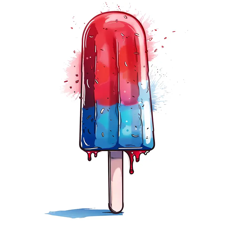 Patriotic Popsicle with Stars and Stripes