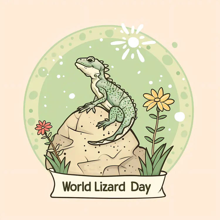 Lizard on Rock for World Lizard Day