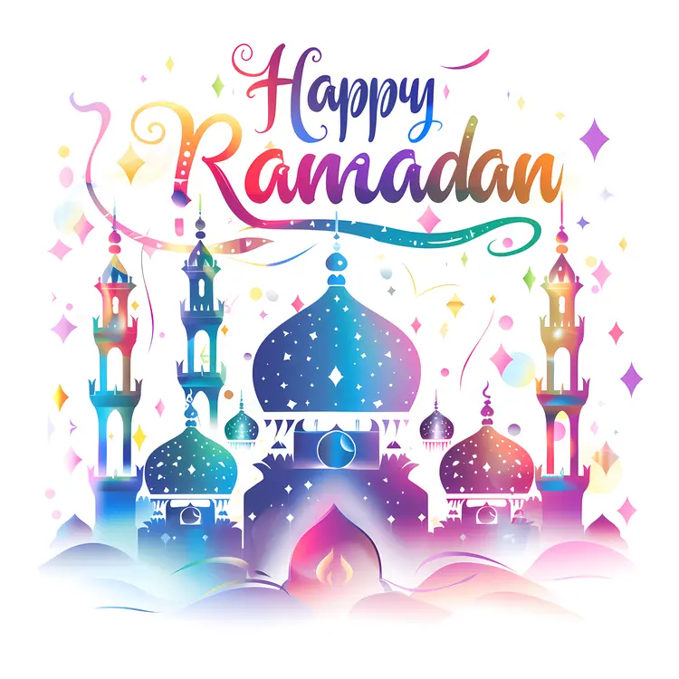 Colorful Mosque for Happy Ramadan