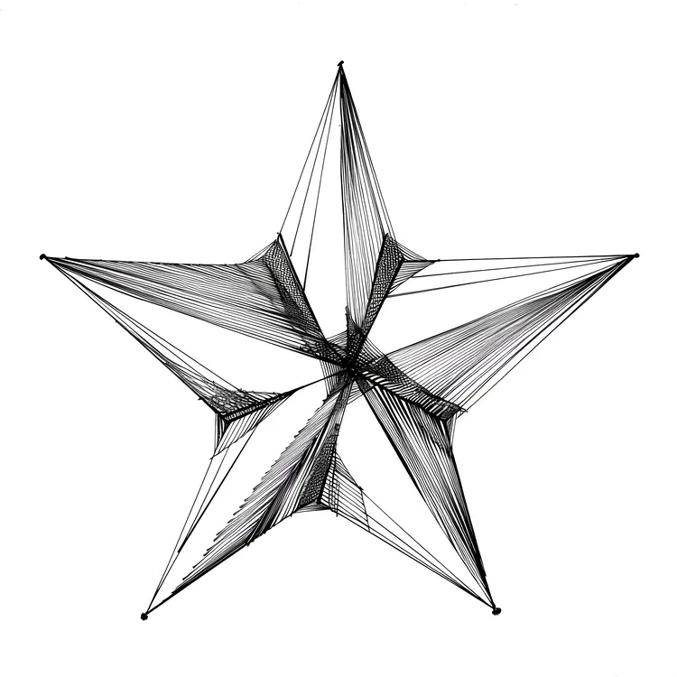 Abstract Geometric Star with Lines