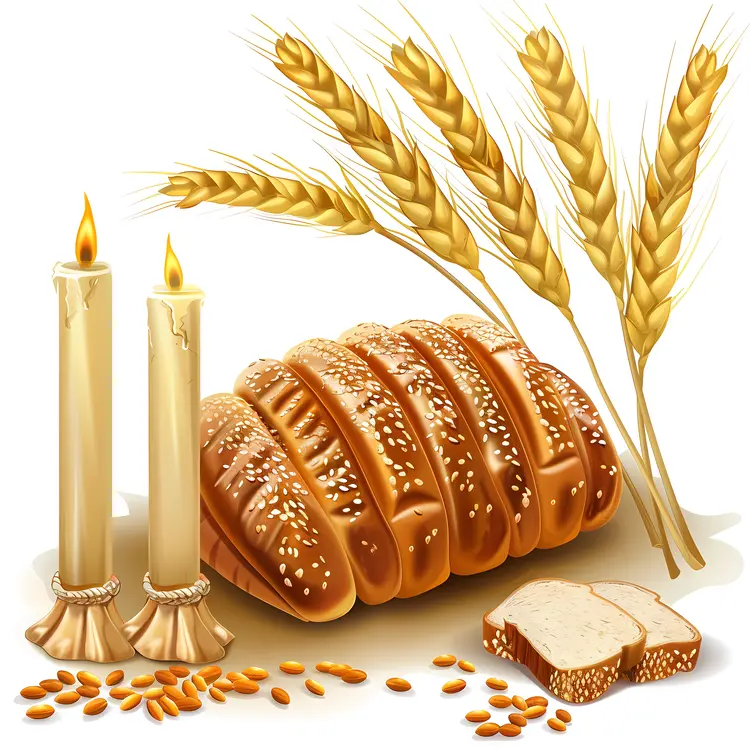 Bread and Candle Still Life