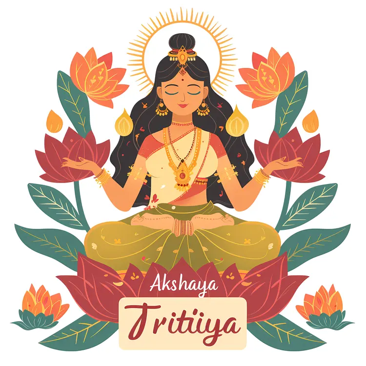 Traditional Akshaya Tritiya Goddess Illustration