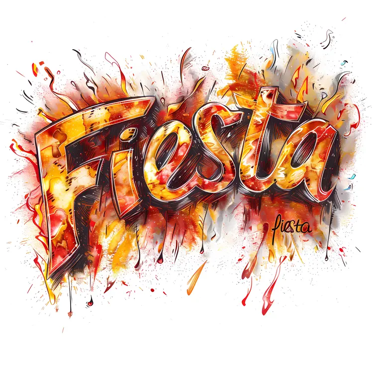 Fiesta Text with Fiery Colors