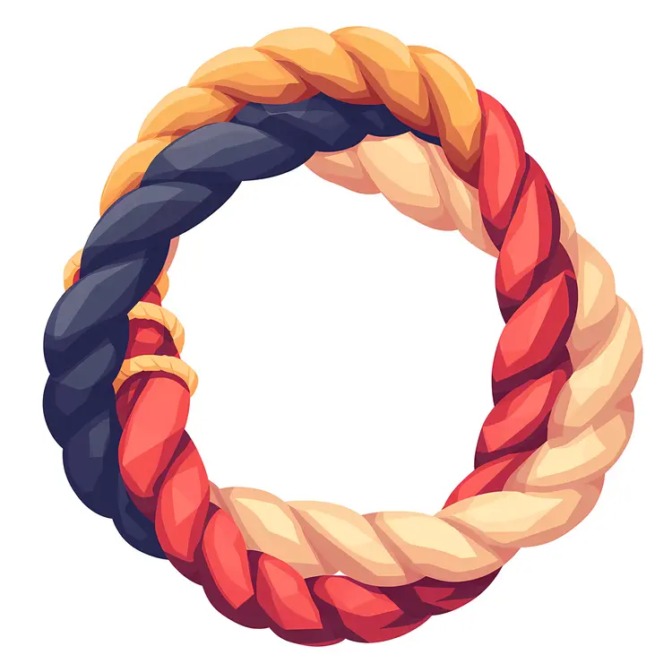 Colorful Braided Rope in Circular Shape