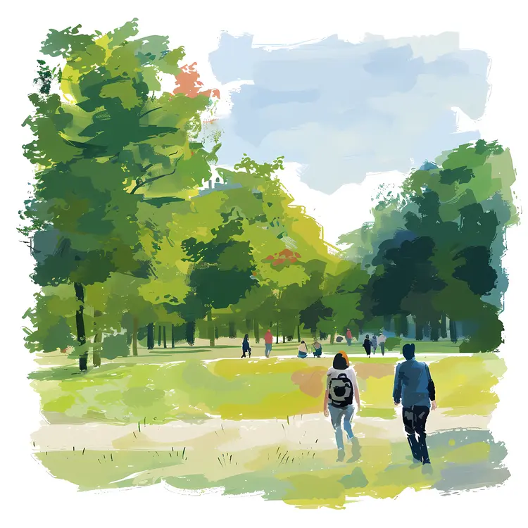 Park Walk with People