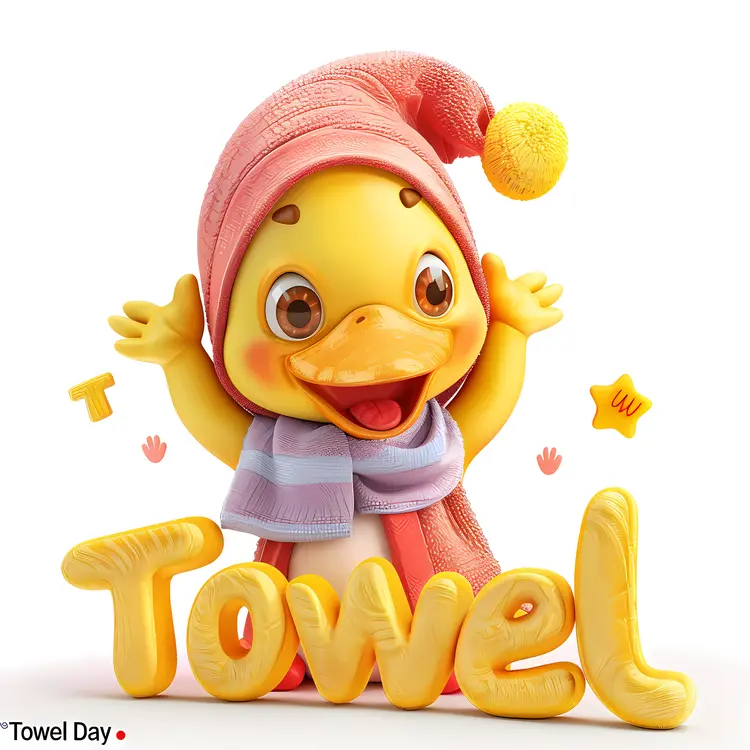 Cute Duck Celebrating Towel Day