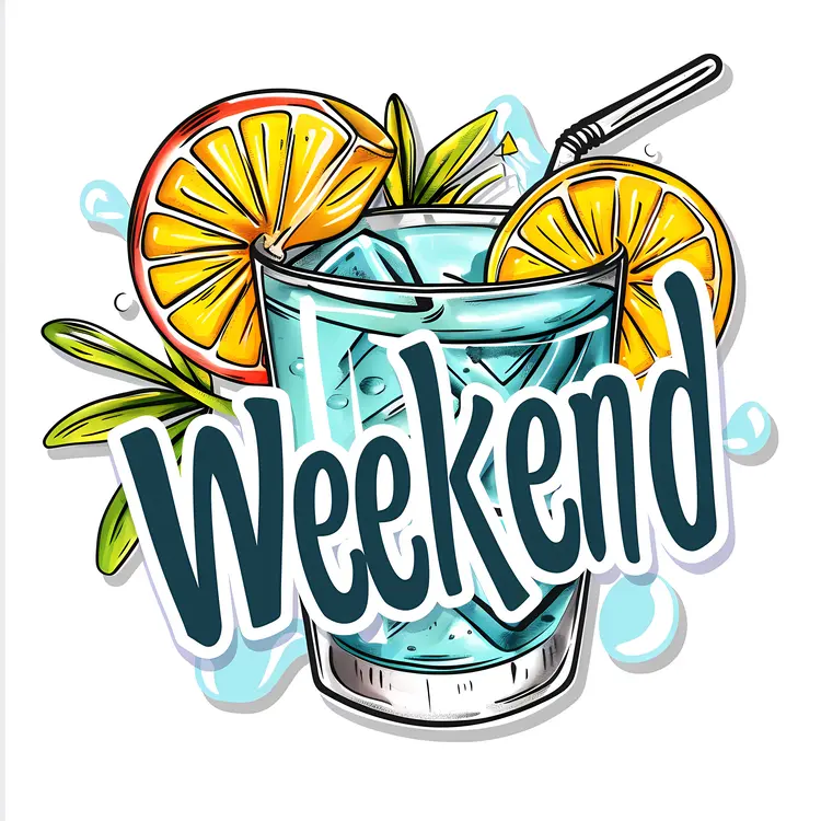 Weekend Text with Drink and Lemon