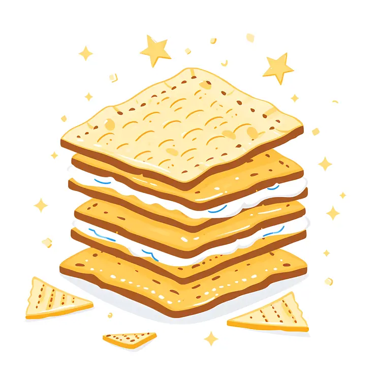 Golden Layered Crackers with Cream