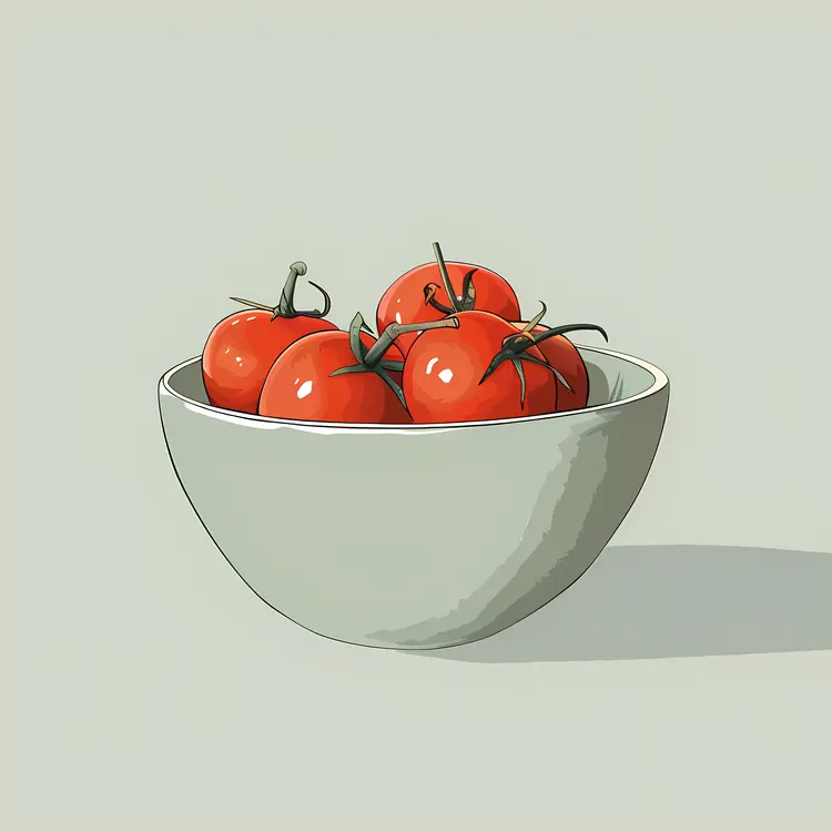 Bowl of Fresh Red Tomatoes