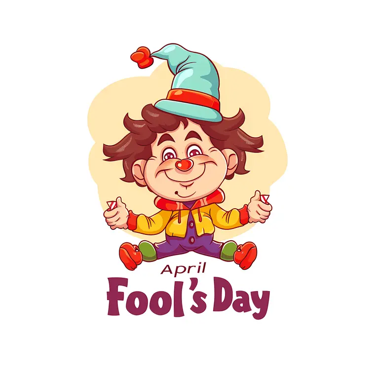 April Fool's Day with Cartoon Clown