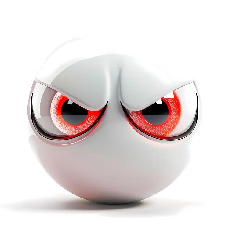 Angry Red-Eyed Emoji Face