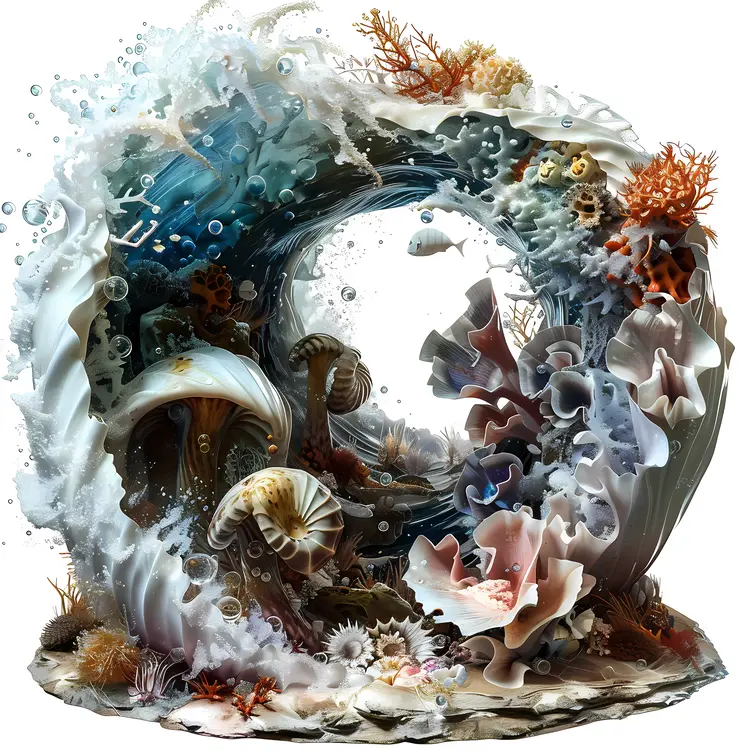 Coral Reef with Marine Life