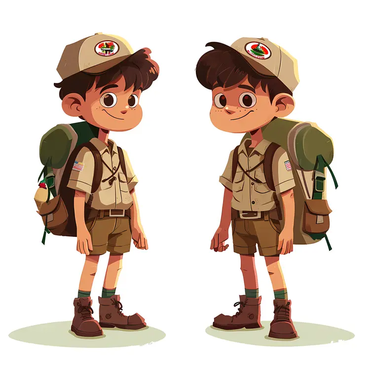 Two Boy Scouts with Backpacks