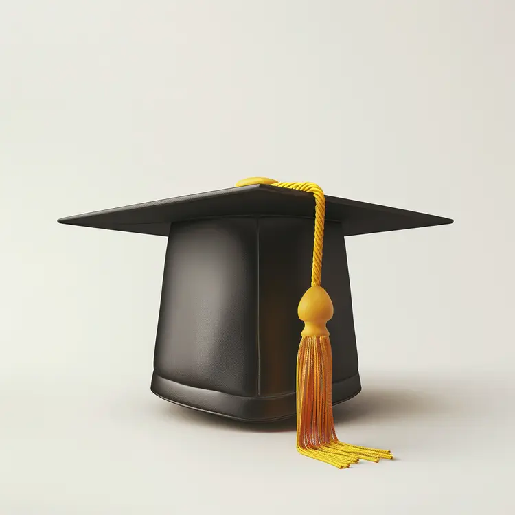 Graduation Cap with Yellow Tassel