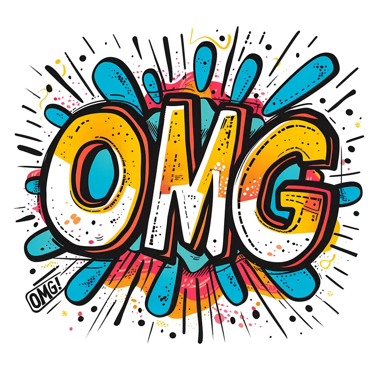 Colorful OMG Comic Text