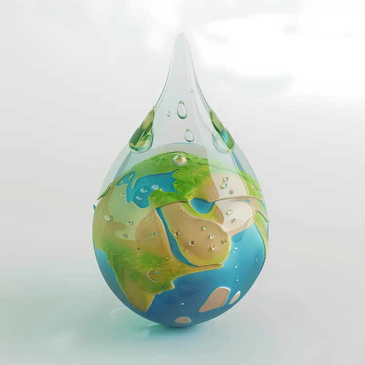 Earth Inside a Water Drop