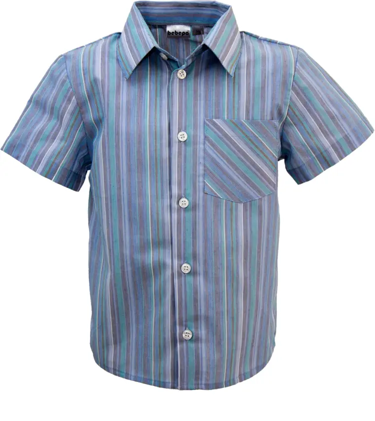Blue Striped Short Sleeve Shirt