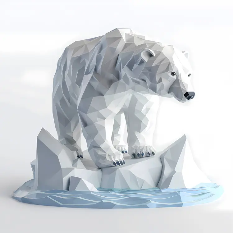Geometric Polar Bear on Ice
