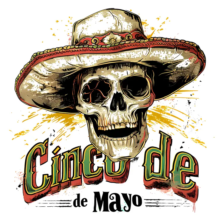 Cinco de Mayo Skull with Hat