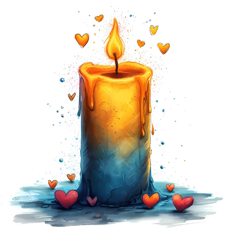 Heart Decorated Candle