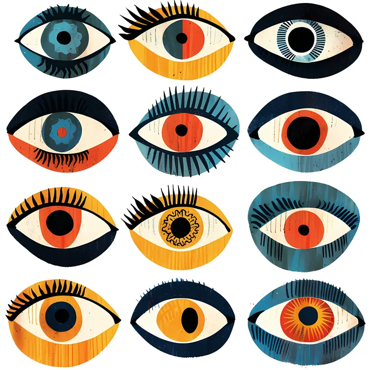 Colorful Abstract Eyes Art
