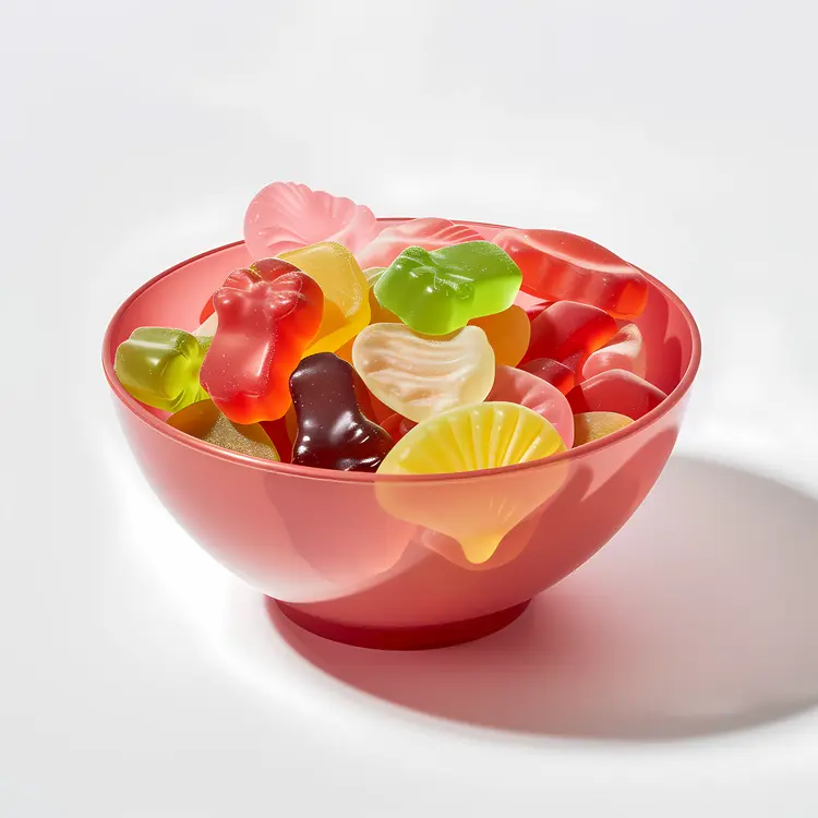 Bowl of Colorful Gummy Candies