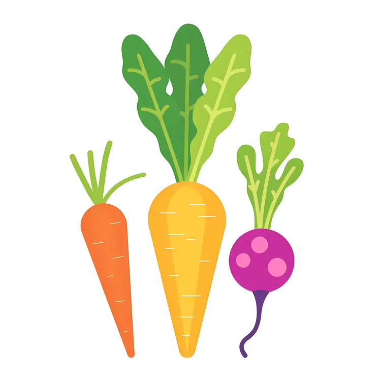 Colorful Root Vegetables Illustration