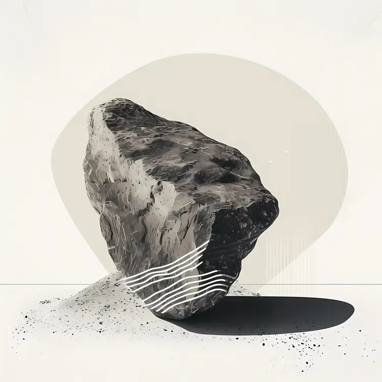 Abstract Black and White Rock