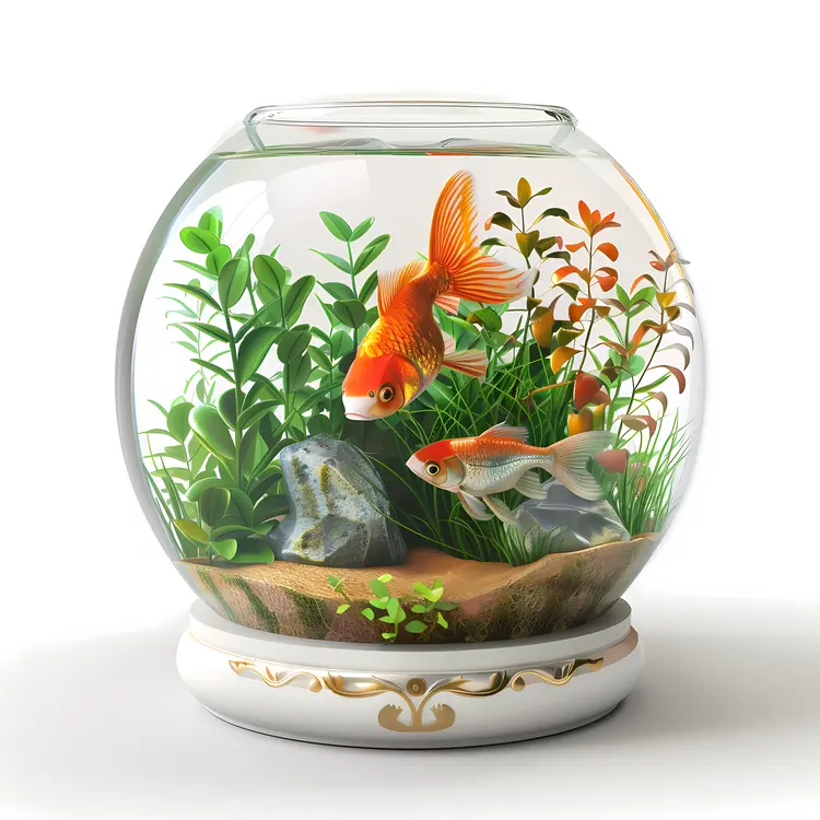 Elegant Fish Tank with Goldfish