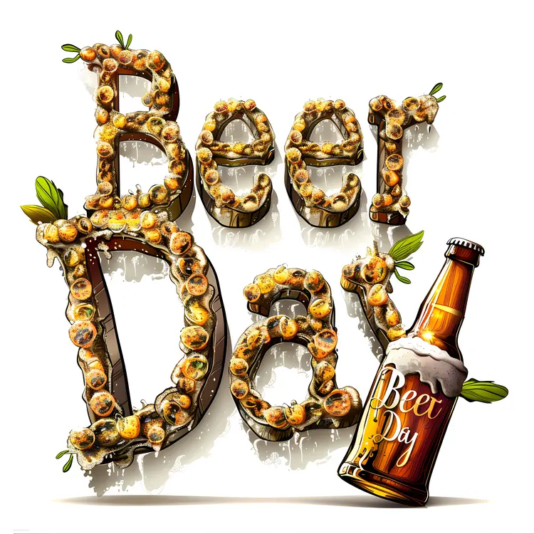 Beer Bottles with Leaves
