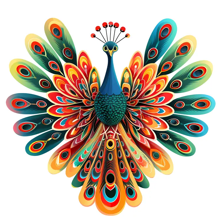 Colorful Peacock with Radiant Feathers