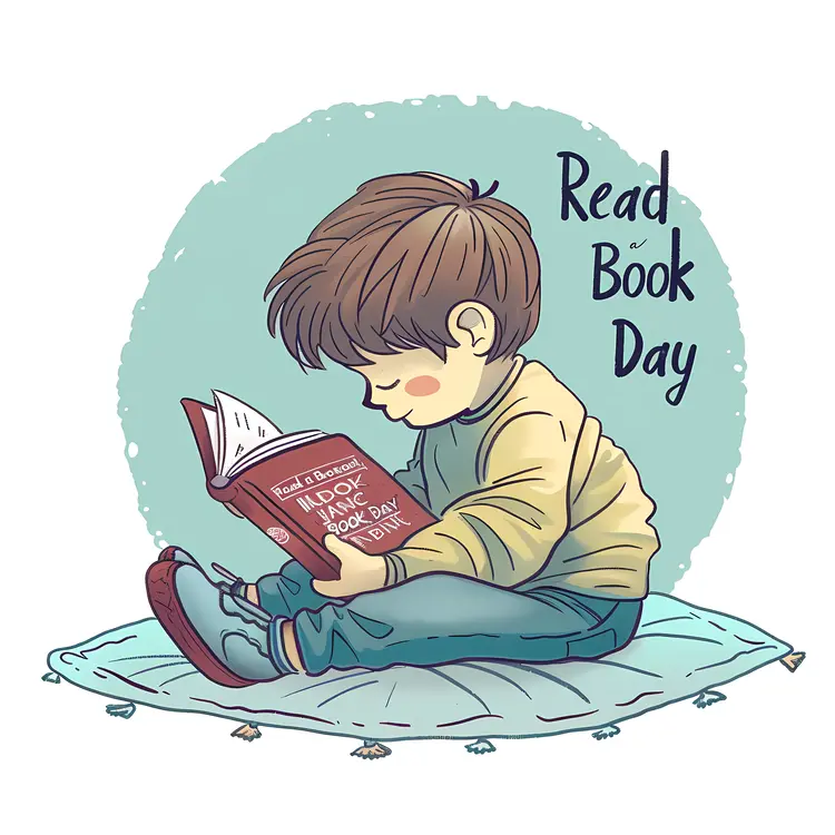 Boy Reading Book on Read Book Day