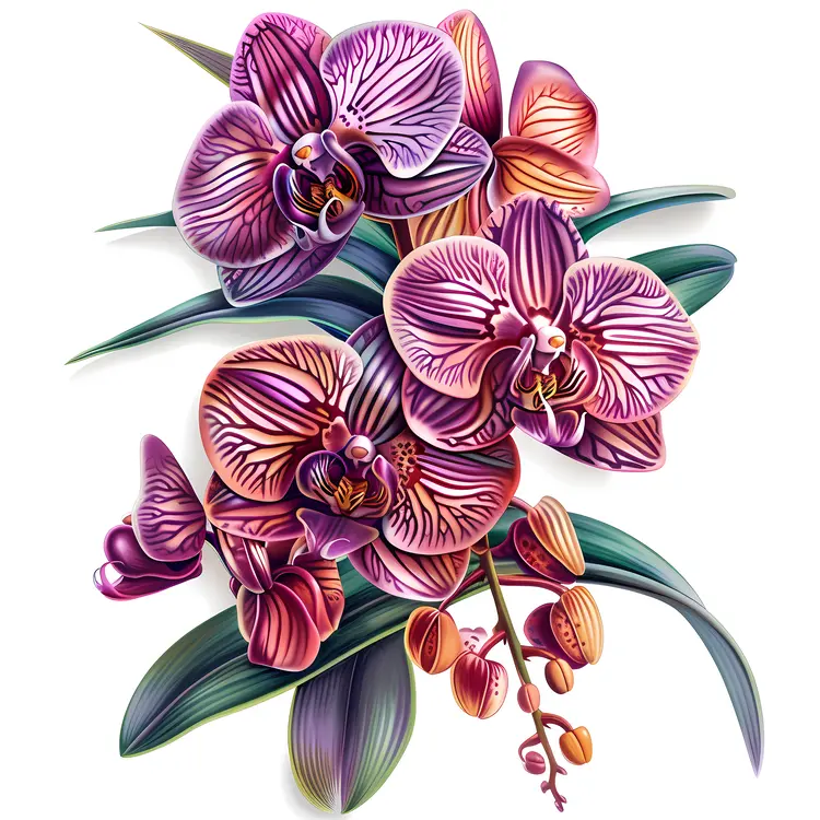 Vivid Orchids Illustration