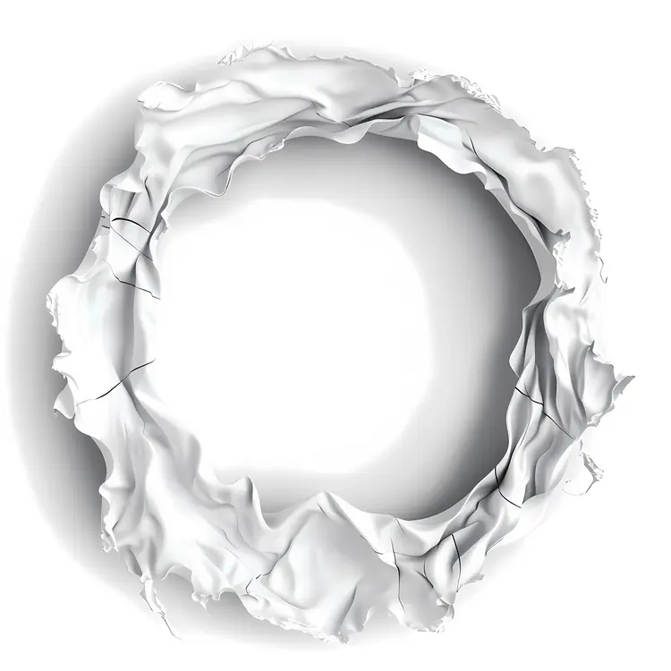 Rough White Torn Paper Circle