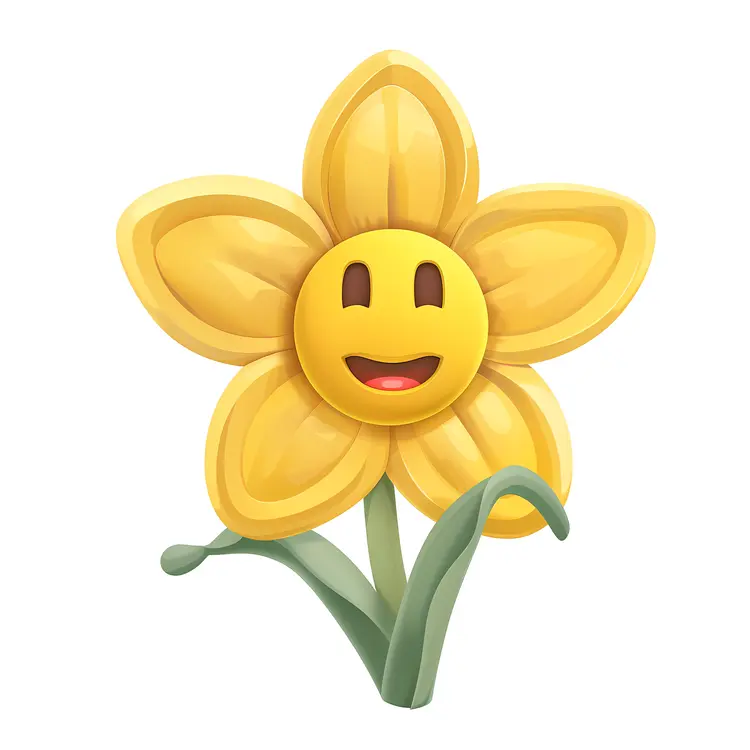 Smiling Cartoon Daffodil