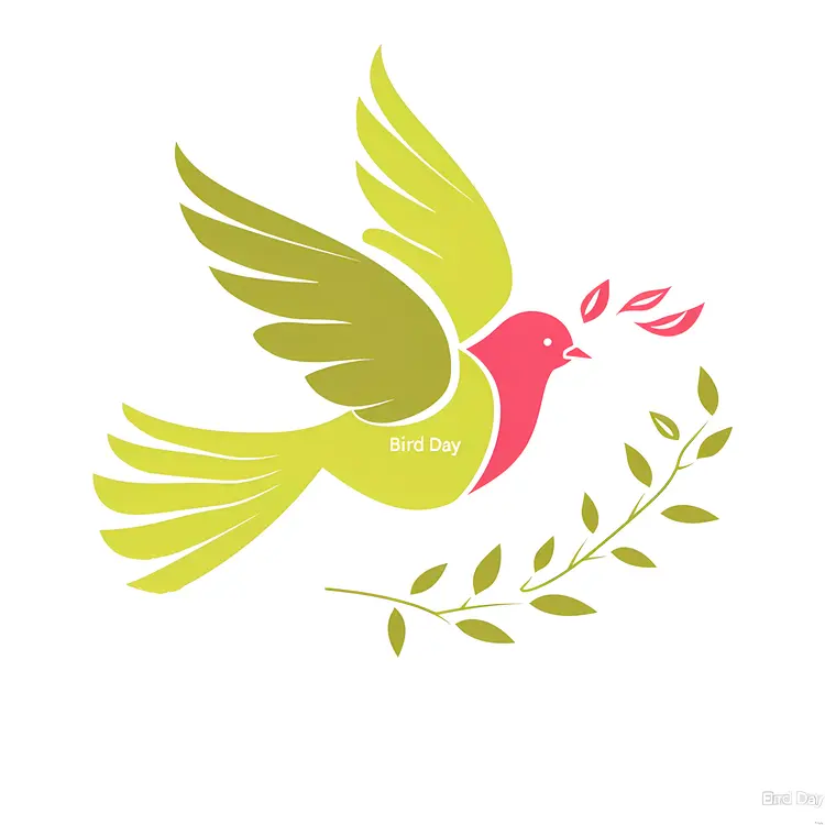 Bird with Branch Illustration