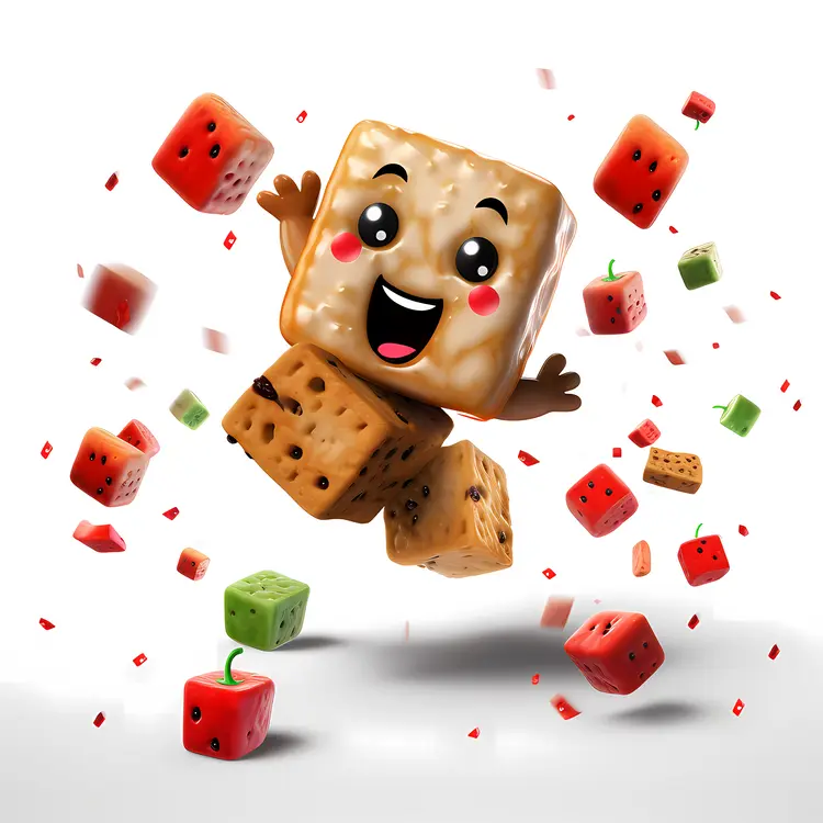 Happy Cute Cube Cartoon