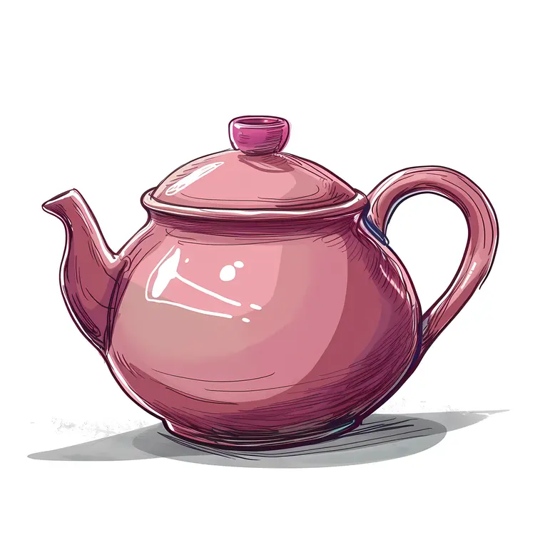 Simple Pink Teapot Illustration