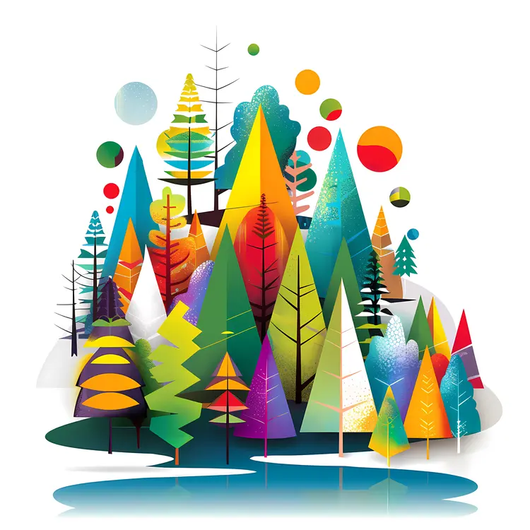 Colorful Abstract Forest Illustration