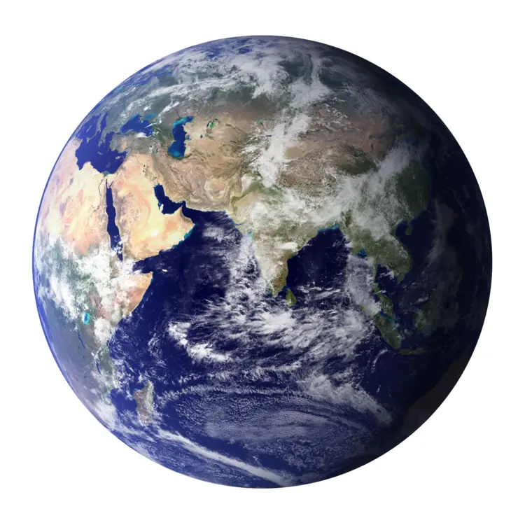 Earth Globe with Continents and Oceans