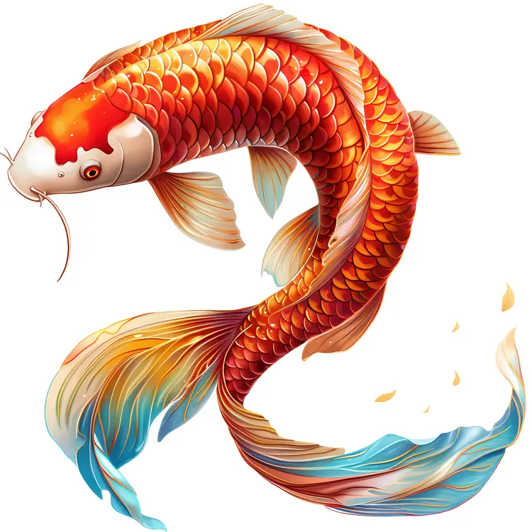 Colorful Koi Fish Swimming Gracefully