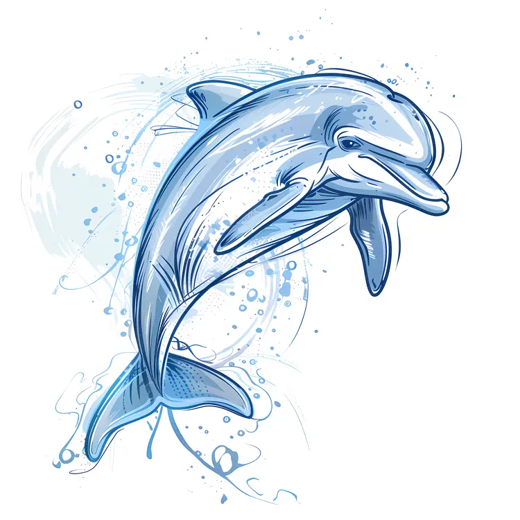 Blue Dolphin Illustration