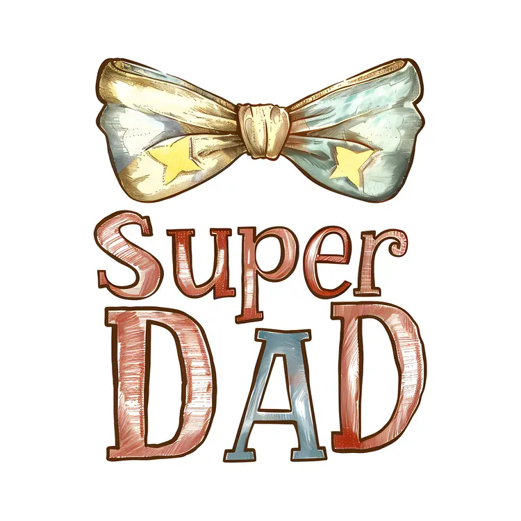 Super Dad Bow Tie Illustration