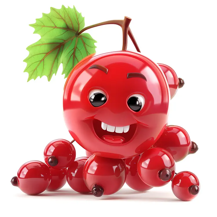 Smiling Red Berries Cartoon Character