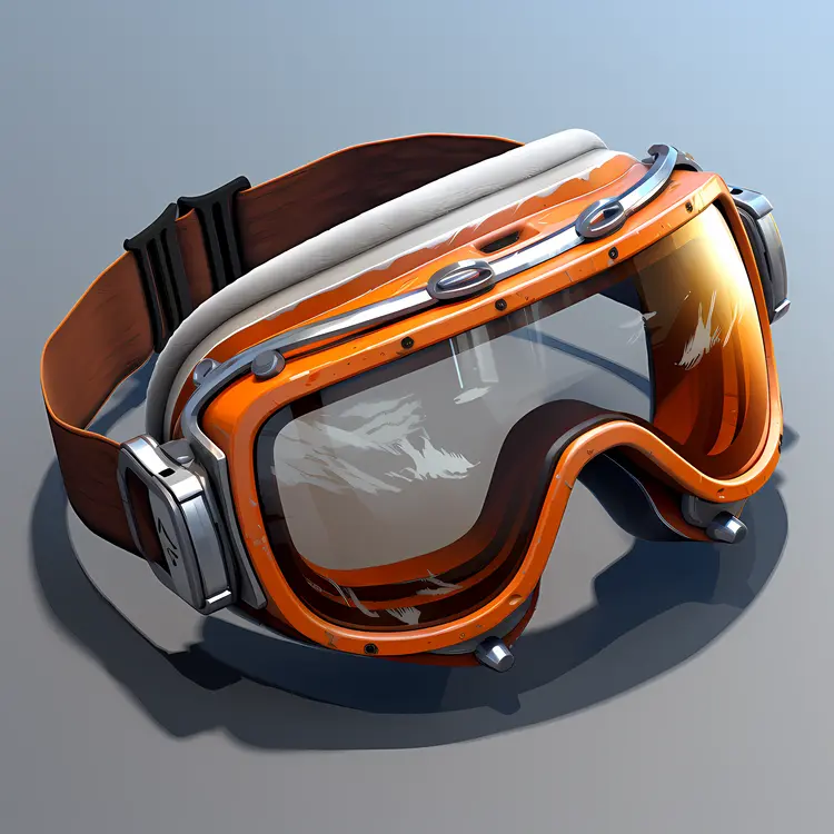 Vintage Ski Goggles with Orange Frame