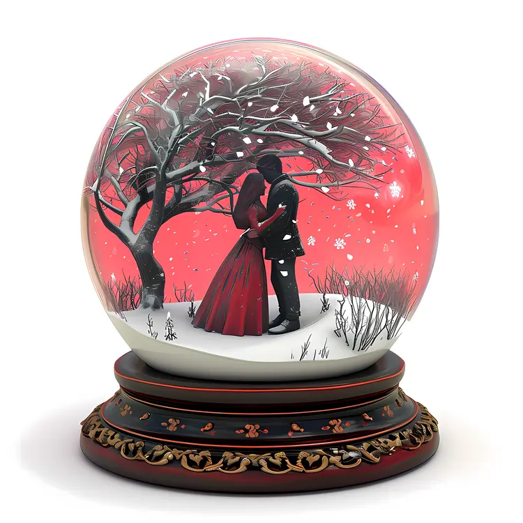 Couple in Snow Globe
