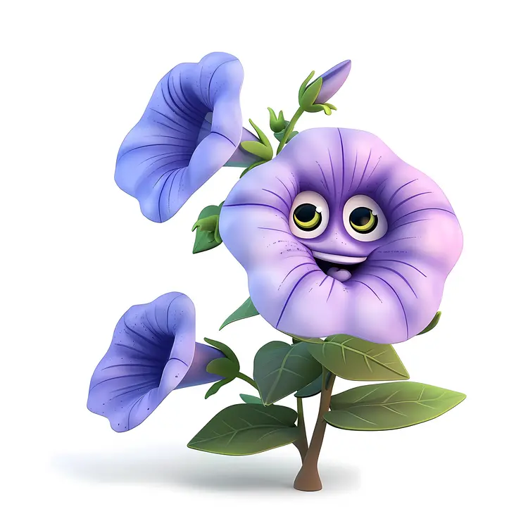 Cute Purple Cartoon Flower